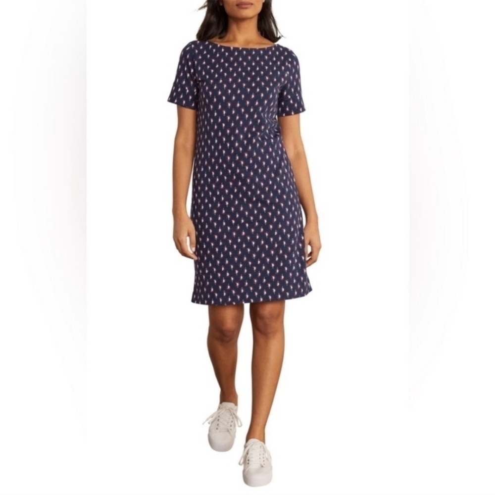 Boden Darcey Jersey T-Shirt Dress Navy CherryRed Paisley Stamp Size 4